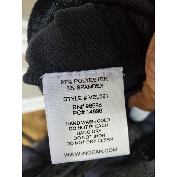 Ingear Resort Black Velvet Polyester V-Neck Long Sleeve Knee Length Dress S/M - Picture 11 of 15